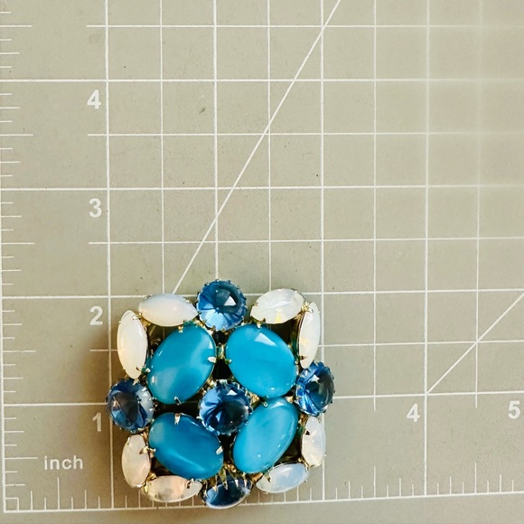 Vintage Blue Rhinestone Brooch - Picture 11 of 14
